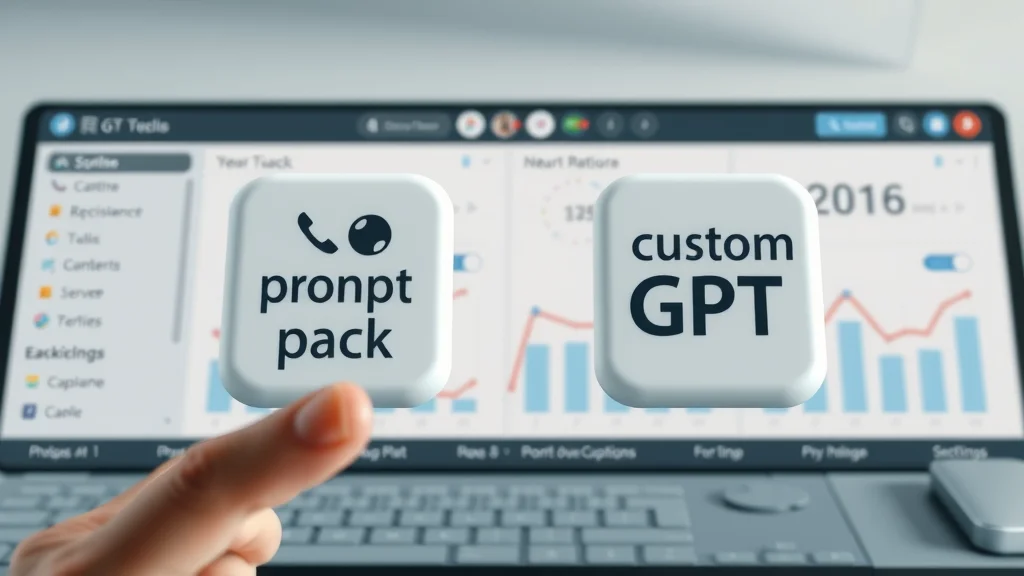 Comparative icons for prompt pack and custom GPT on a professional digital dashboard, minimalist workspace, high detail, pastel tech colors
