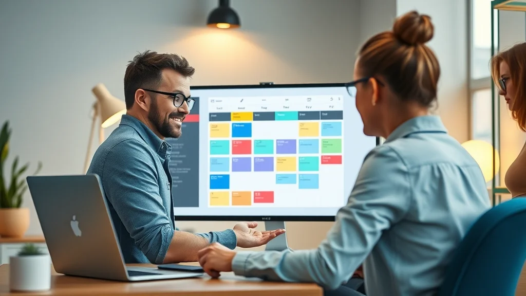 Employee using digital calendar time-blocking to boost productivity in business